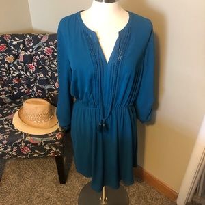 Daniel Rainn Boho Dress in teal blue size L